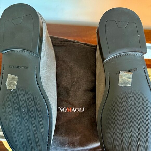 Bruno Magli Made In Italy Taupe Horse Bit Mikko Suede Loafers~SZ 9.5 M Excellent - Picture 3 of 9